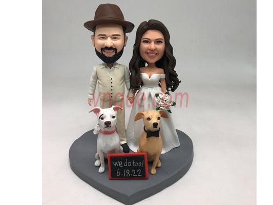 cake topper ,wedding cake topper Personalized cake topper,wedding bobble head Wedding anniversary gift,Valentine's Day present,Lovers anniversary,Weightlifting topper sports bobblehead ,bobble head with dogs