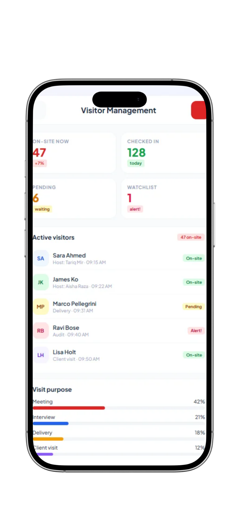 VnQue VMS mobile app – Visitor management on smartphone Pakistan UAE