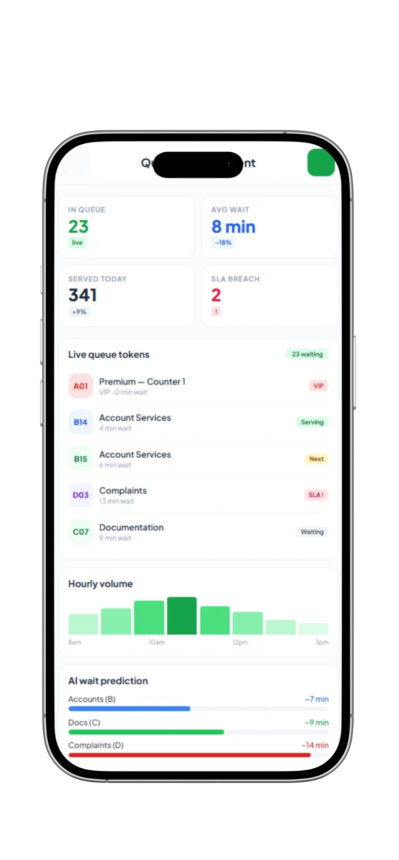 VnQue queue management mobile app – Real-time queue monitoring Pakistan UAE